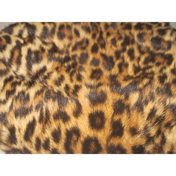 GORGEOUS VINTAGE 40'S GENUINE LEOPARD FUR MUFF & PURSE W CLASP POCKETS RICH WoW - Picture 7 of 12